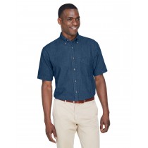 Harriton Men's M550S 6.5 oz. Short-Sleeve Denim Shirt